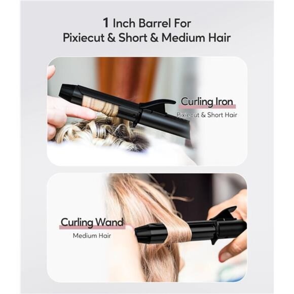 Travel Curling Iron, 1 Inch Mini Curling Iron Travel Size with 3 Adjustable Temp - Picture 3 of 7